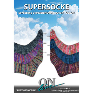 SUPERSOCKE 100 SORT. 390 MERINO-EXTRAFEIN COLOR