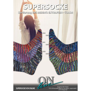 SUPERSOCKE 100 SORT. 395 MERINO-EXTRAFEIN COLOR