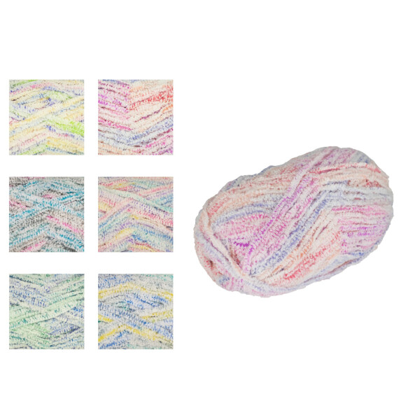 Chenillewolle Magic 507 Bunt – Flauschiges Garn Zum Häkeln & Stricken, 100g, Nadelstärke 6–7 Mm