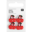 RICO DESIGN KNÖPFE KIRSCHE ROT 1,7 x 1,7 cm (4 STK.)