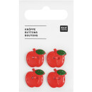 RICO DESIGN KNOPF APFEL ROT 2-LOCH 1,5 x 1,6 cm (4 STK.)