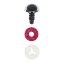 SICHERHEITSAUGEN ZWEIFARBIG GLITTER Ø 12mm Beere