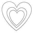 GLOREX METALLHERZ SCHWARZ 3-ER SET 15, 20, 30 cm