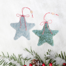 GLOREX PLÜSCHSTERN M. HÄNGER SORT.  MINT/PETROL...