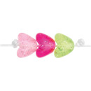 RICO DESIGN ITOSHII HERZPERLEN GLITZER ROSA/NEON 9x11x8mm...